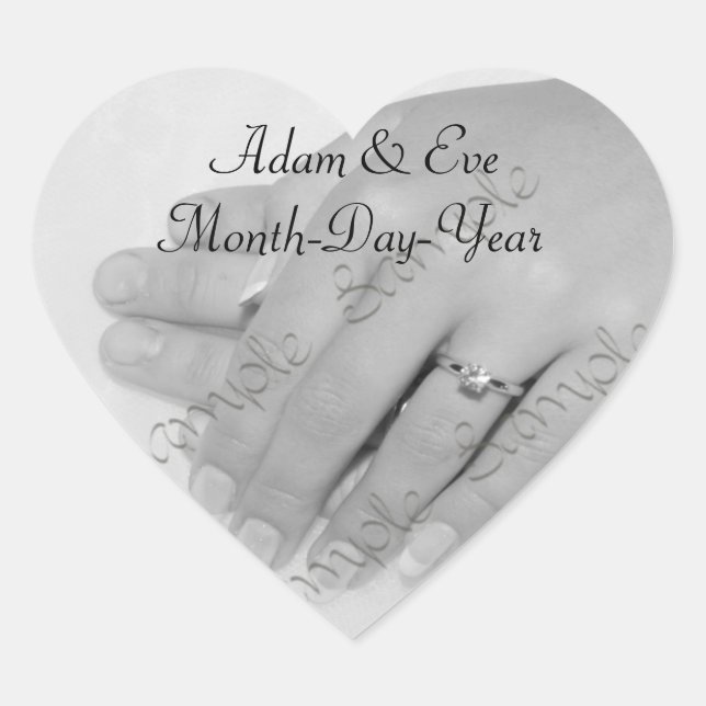 Heart Shaped • Wedding Keepsake Sticker (Front)