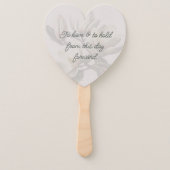Heart-shaped Wedding Saying Magnolia Flowers Hand Fan (Front)