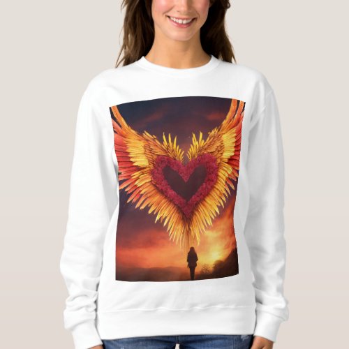 heart shaped wings sweatshirt