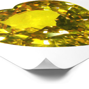Heart-Shaped Yellow Gemstone Citrine Poster