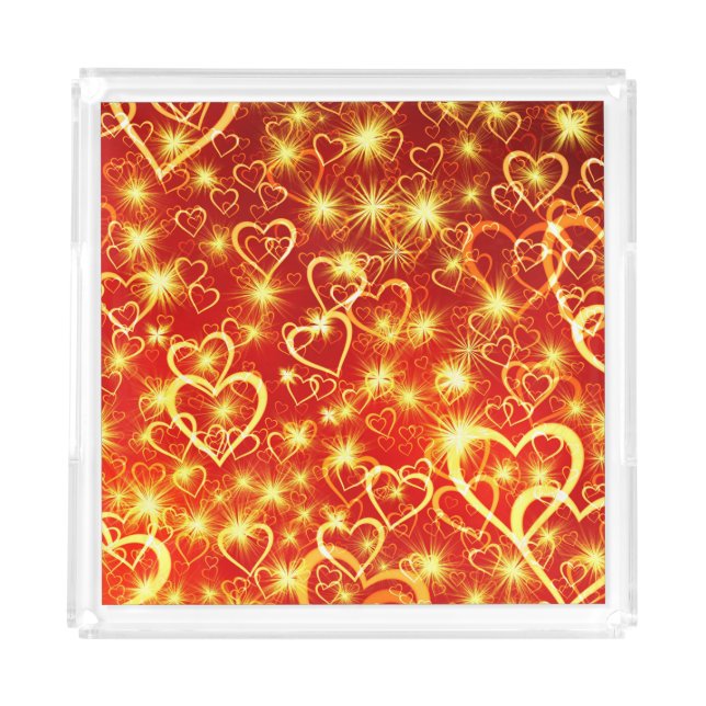 Heart Shapes Pattern-25622 Acrylic Tray (Front)