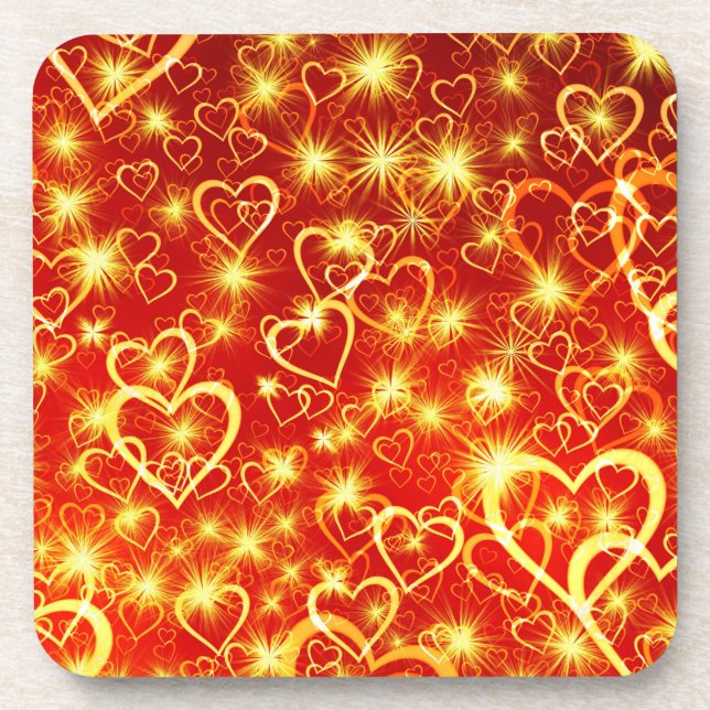 Heart Shapes Pattern-25622 Beverage Coaster (Front)