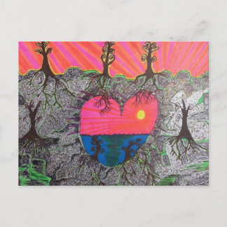 Heart shapes postcard