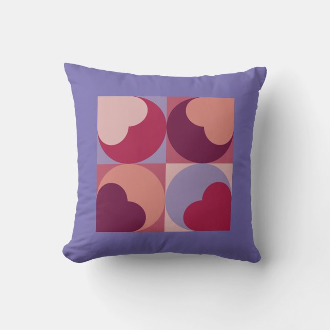 Heart Shapes Throw Pillow (Front)