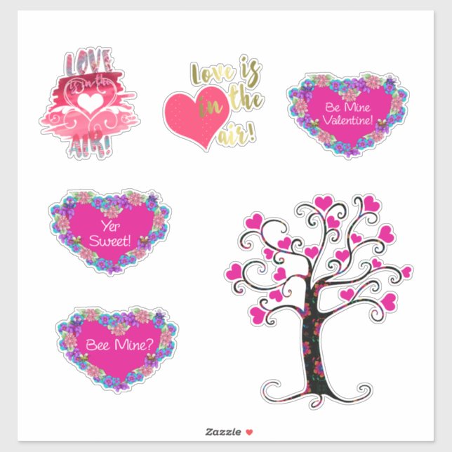 Heart Shapes Valentine's Day Sticker (Sheet)