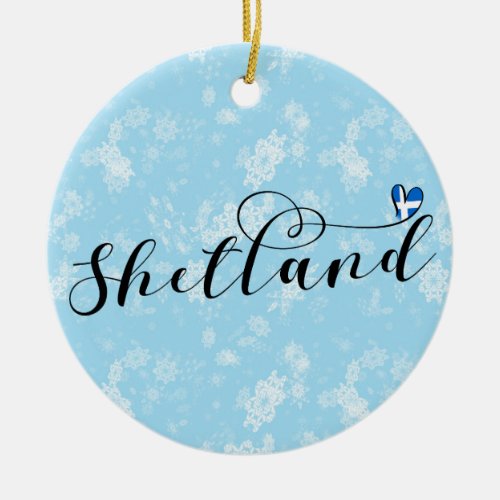 Heart Shetland Flag Shetland Islands Ceramic Ornament