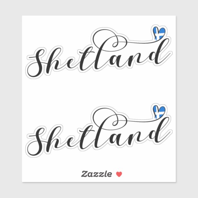 Heart Shetland Flag, Shetland Islands Sticker (Sheet)