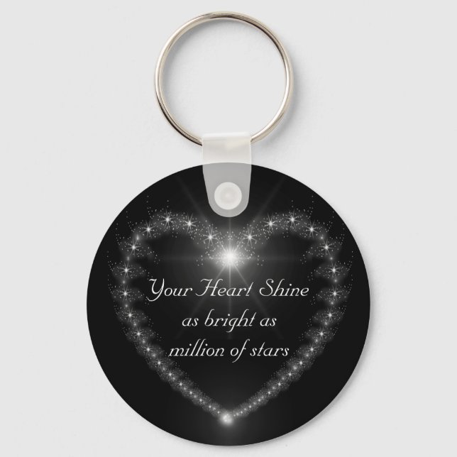 Heart shine as bright as million stars keychain. keychain (Front)