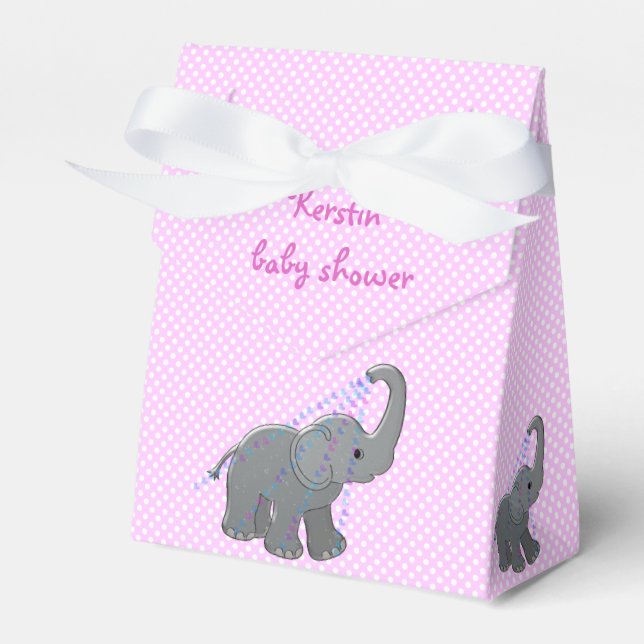 heart shower - pink favor boxes (Front Side)