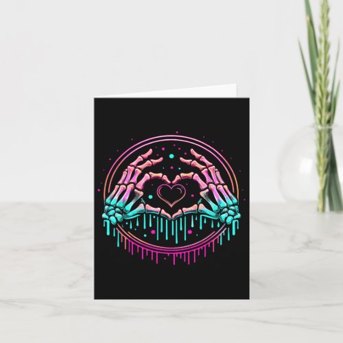 Heart Sign Skeleton Hand _ Spooky Skeleton Hallowe Card