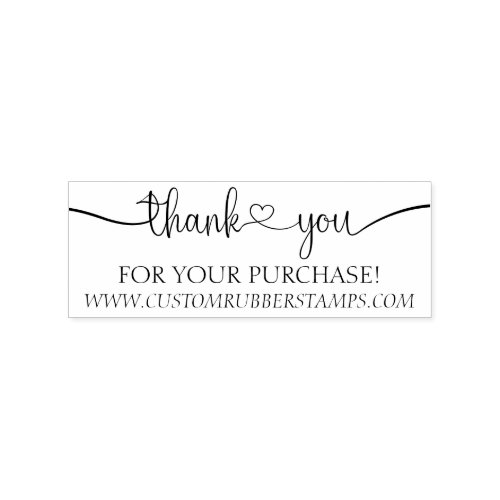 Heart Signature Thank you Rubber Stamp