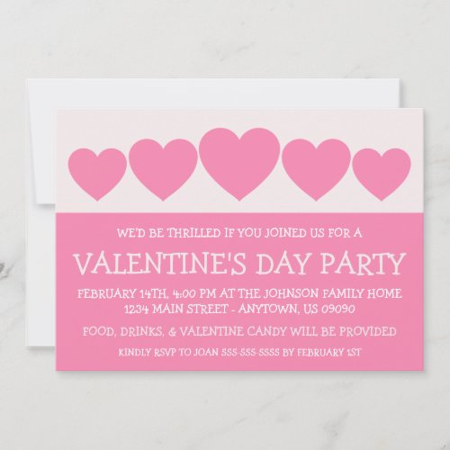 Heart Silhouette Valetines Day Pink Invitation