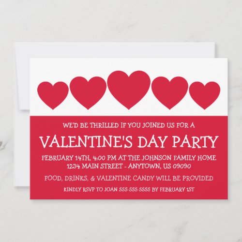 Heart Silhouette Valetines Day Red Invitation