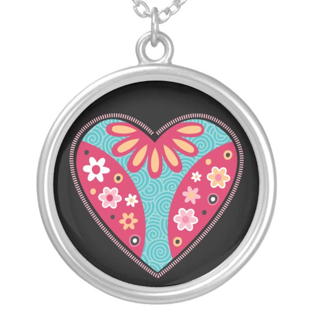 Heart Silver Pendant Necklace (Front)