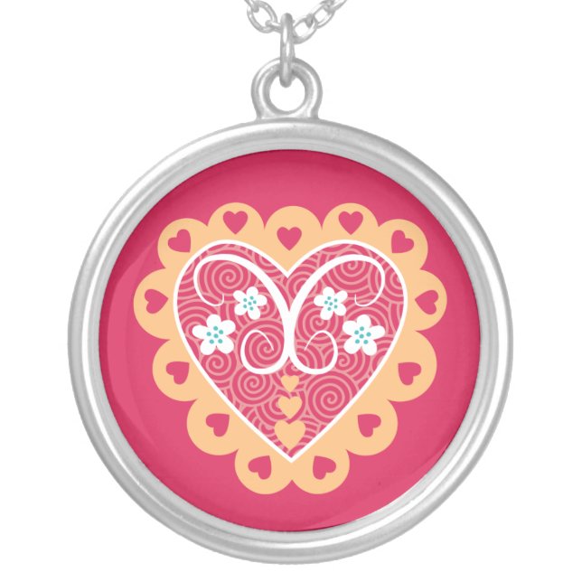 Heart Silver Pendant Necklace (Front)