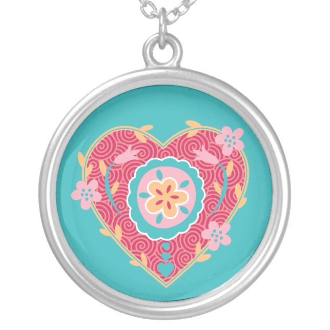 Heart Silver Pendant Necklace (Front)