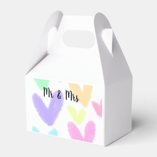 Heart simple minimal text style wedding Mr  mrs c Favor Boxes