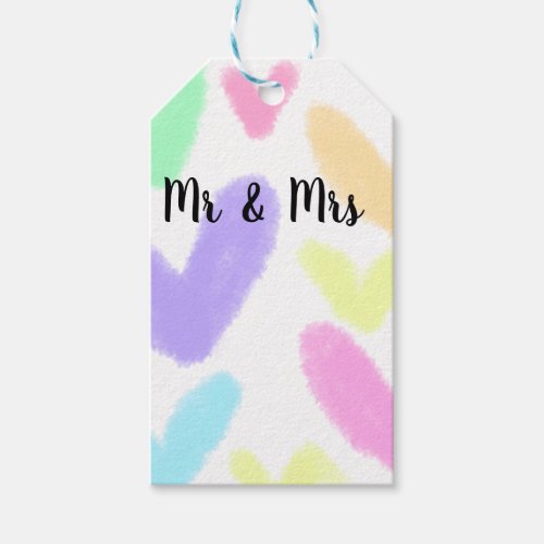 Heart simple minimal text style wedding Mr  mrs c Gift Tags