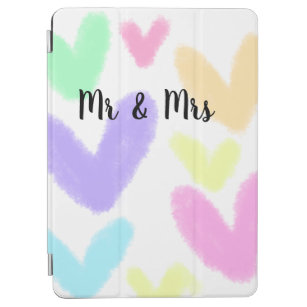 Heart simple minimal text style wedding Mr & mrs c iPad Air Cover