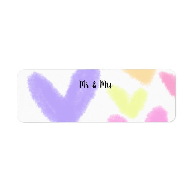 Heart simple minimal text style wedding Mr & mrs c Label (Front)