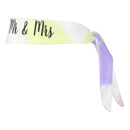 Heart simple minimal text style wedding Mr  mrs c Tie Headband