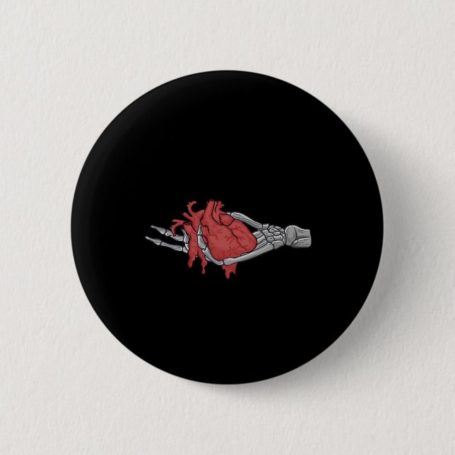 Heart Skeleton Hands  Button (Front)