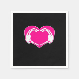 Heart Skeleton Hands Gothic Valentine Classic Napkins