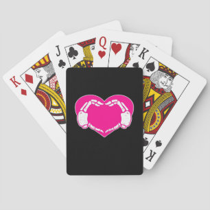 Heart Skeleton Hands Gothic Valentine Classic Poker Cards