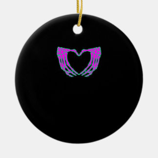 Heart Skeleton Hands Halloween Pastel Goth Eyeball Ceramic Ornament