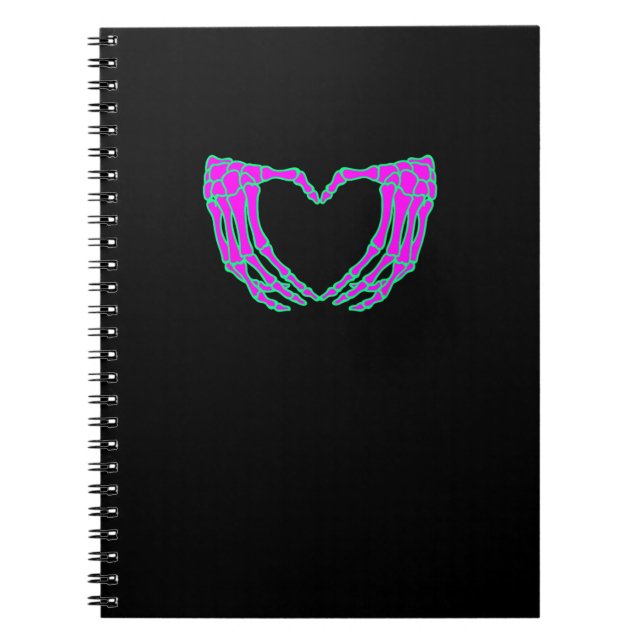 Heart Skeleton Hands Halloween Pastel Goth Eyeball Notebook (Front)