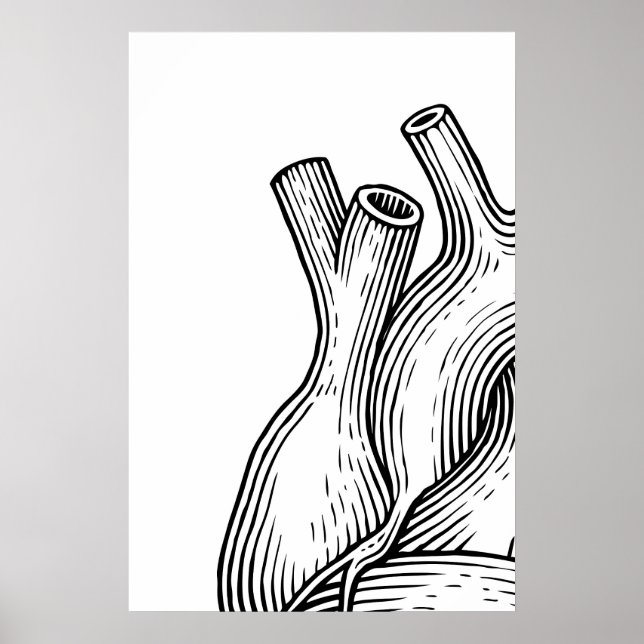 Heart Sketch Quadriptych Art Prints Scandinavian (Front)