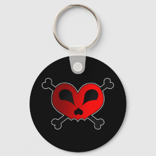 Heart Skull & Crossbones Keychain