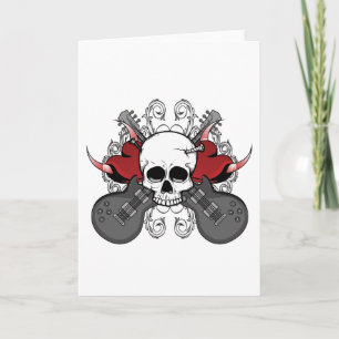 Heart Skull Guitar Holiday Card