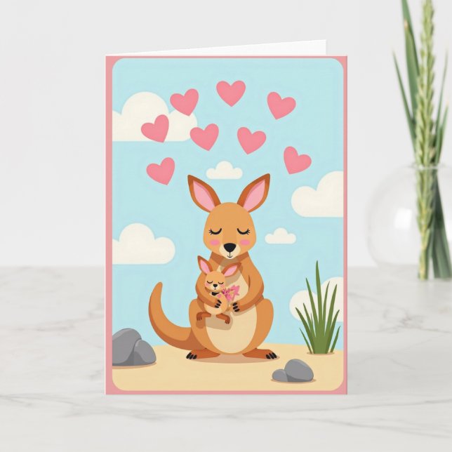Heart Sky Marsupial Love Card (Front)