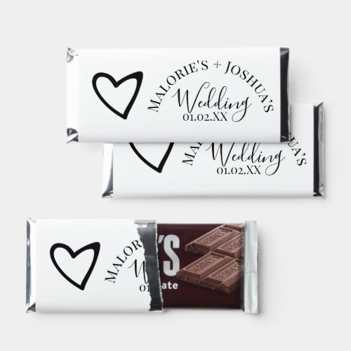 Heart Slanted Wedding Hershey Bar Favors