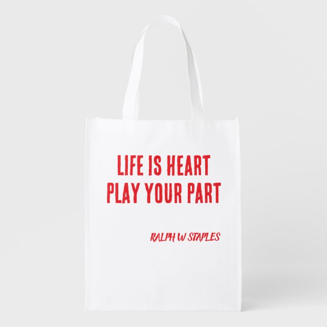 HEART SLOGAN  GROCERY BAG (Front)