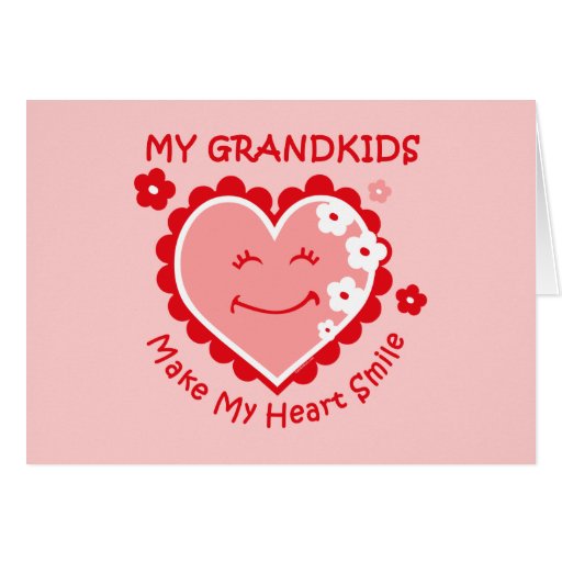 Heart Smile Grandkids Notecard | Zazzle