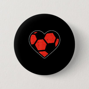 Heart Soccer Ball Football Valentines Day Sports L Button