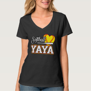 Heart Softball YaYa Cute Sport  Matching Family T-Shirt
