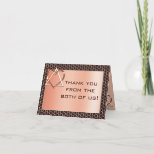 Heart & Soul Copper Jewish Wedding Letterpress Thank You Card