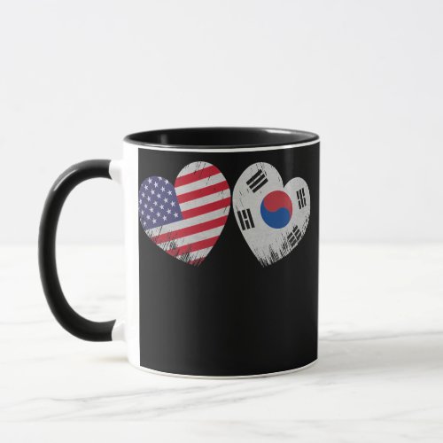 Heart South Korean American Flag Patriotic Family Mug