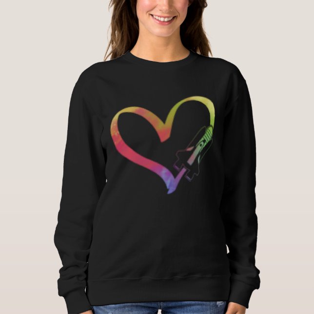 Heart Space Ship Exploration Solar Space Aerospace Sweatshirt (Front)