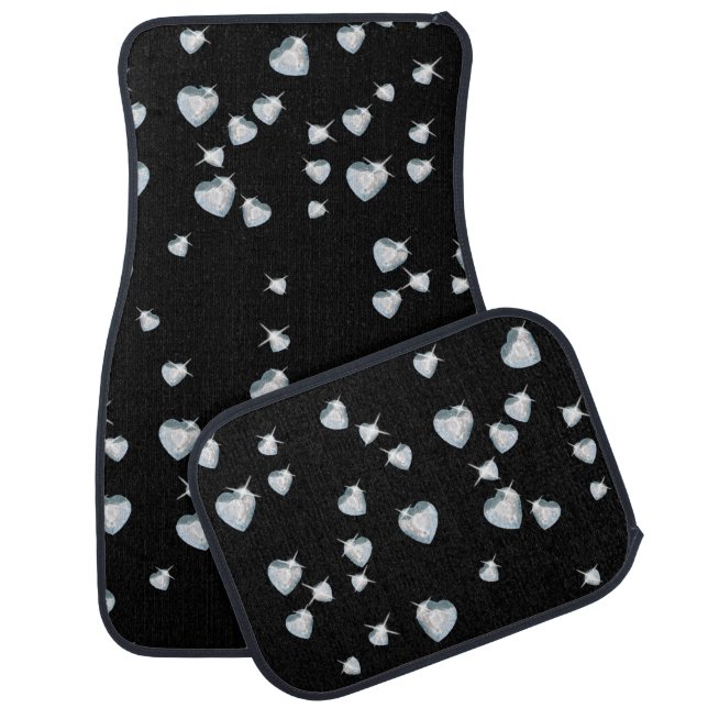 Heart Sparkle Diamonds Car Floor Mat (Set)