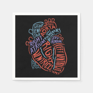 Heart Specialist Anatomy Doctor Medical Biology Napkins