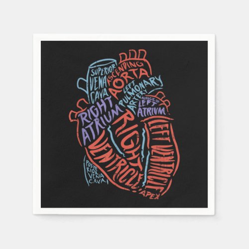 Heart Specialist Anatomy Doctor Medical Biology Napkins