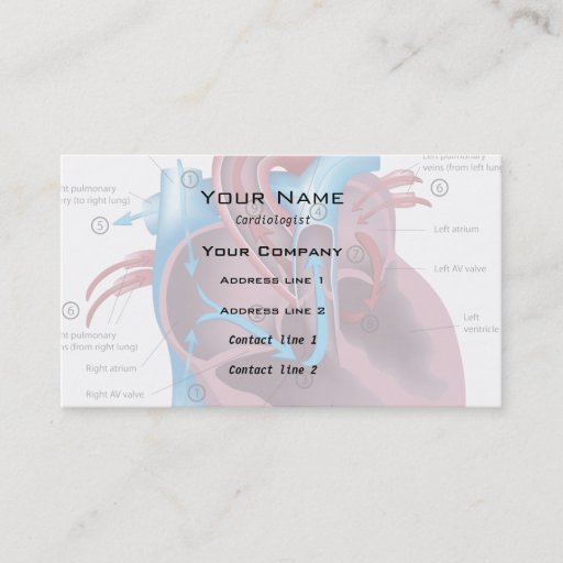 Customizable Heart specialist Business Card