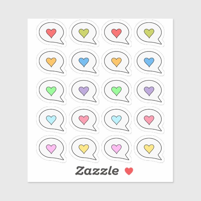Heart Speech Thought Bubble Quote Reminder Planner Sticker (Sheet)