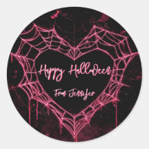 Heart Spider Web Pink Gothic Girls Halloween