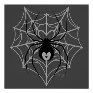 Heart Spider Web Poster