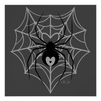 Heart Spider Web Poster